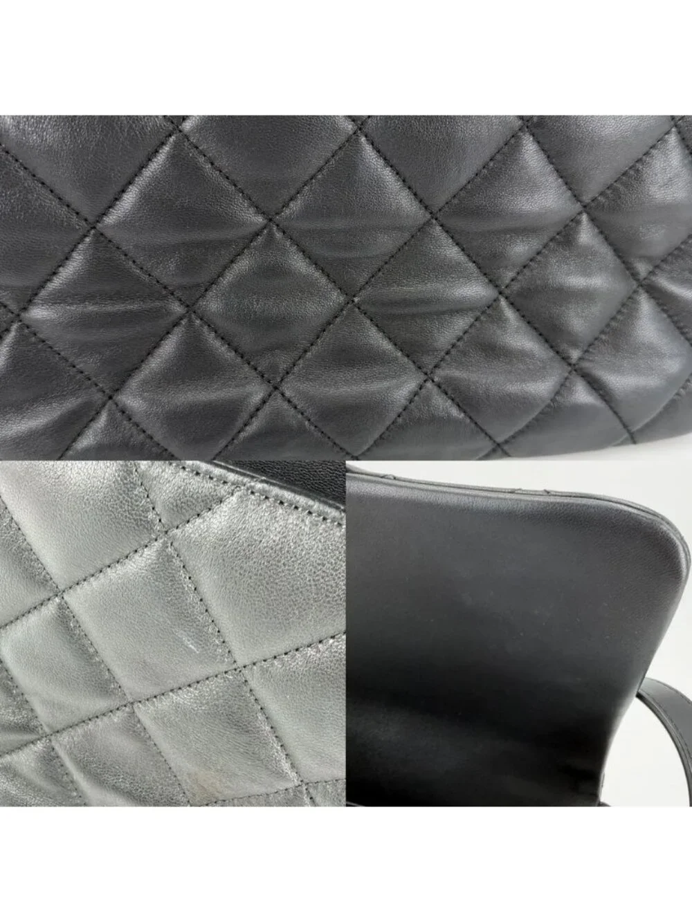 Chanel Shoulder Bag Quilted CC Logo Bag Crossbody Lambskin Black Gold